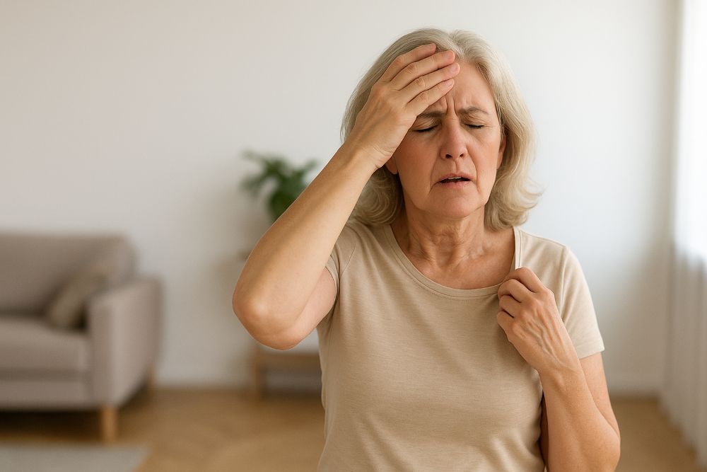 Woman looking exhausted and frustrated