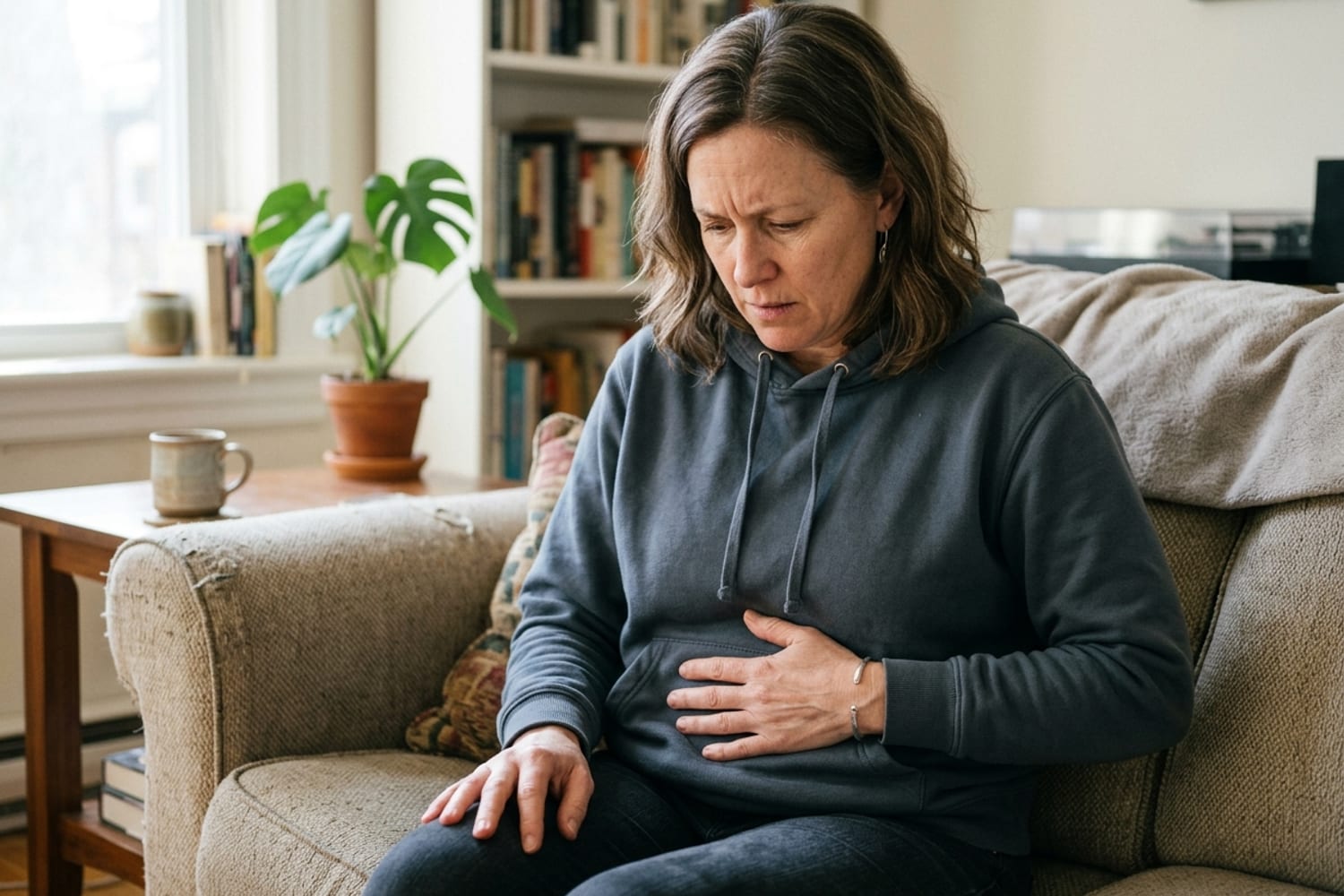 Perimenopause cramps no period