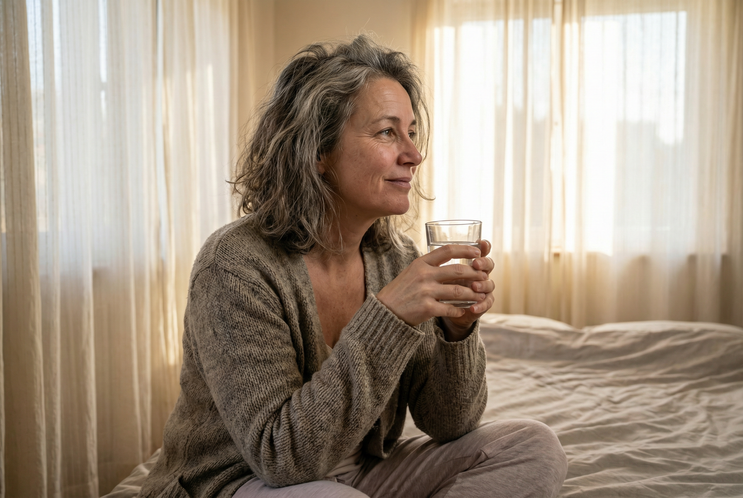 Woman experiencing menopause symptoms